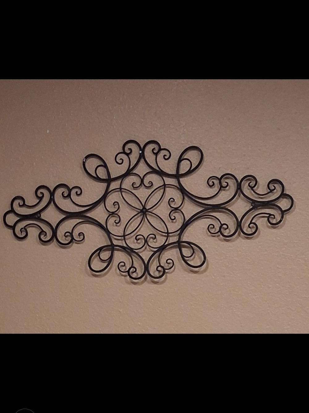 Decorative Scroll Metal Wall Art - Black 4 Ft Wide